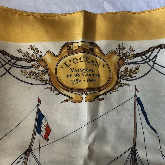 Vintage Hermes Scarf - L’Ocean Vaisseau de 118 Canons - Picture 1 of 8